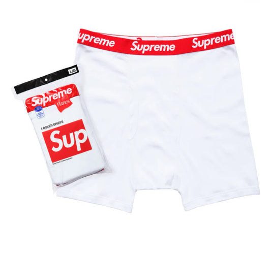 Supreme / Hanes Boxer Briefs (4 Pack White)