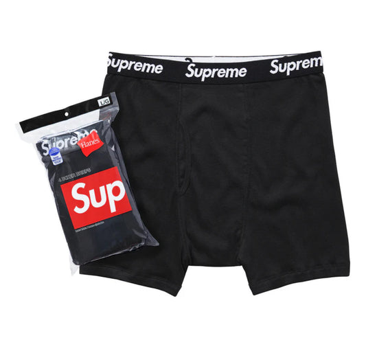 Supreme / Hanes Boxer Briefs (4 Pack Black)